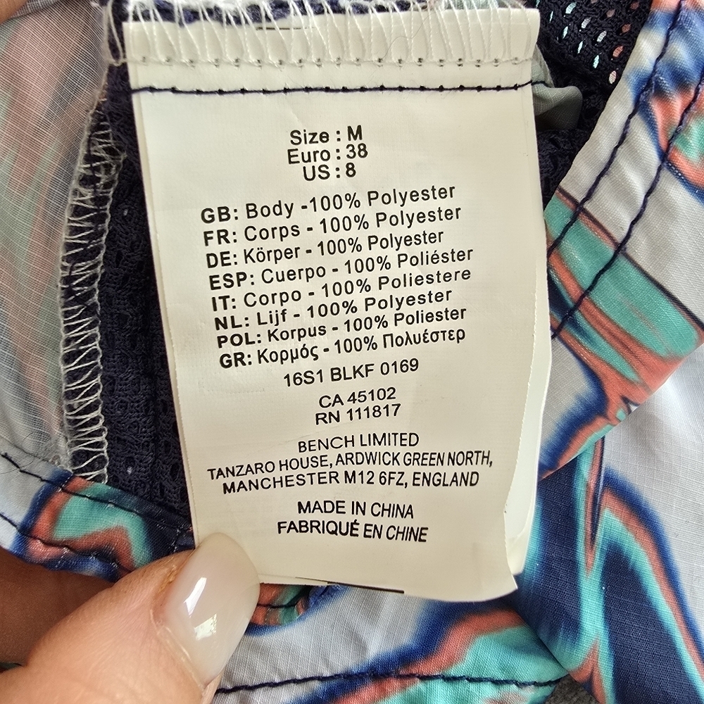 Bench Women's Hooded Poncho Jacket - Abstract Print Size M - Picture 9 of 10
